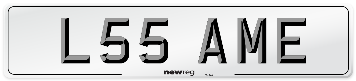 L55 AME Number Plate from New Reg